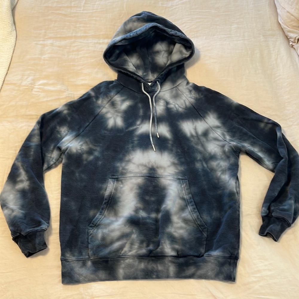 Ninety Percent Tie-Dyed Organic Cotton Terry Hoodie, Grey, Size S